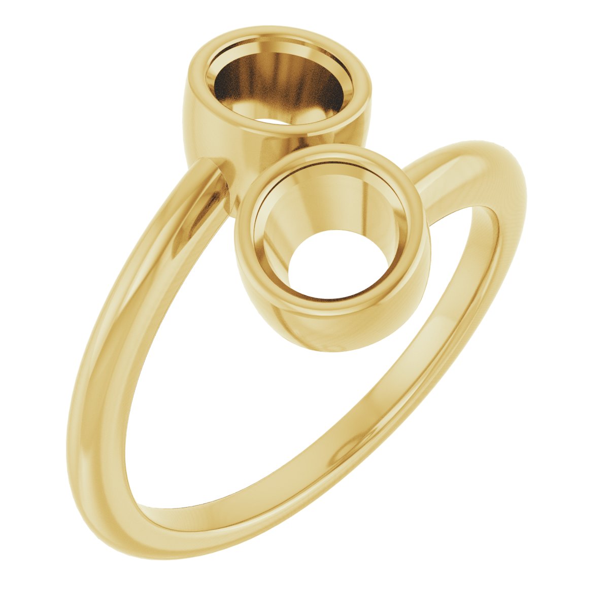 Bezel-Set Two-Stone Engagement Ring