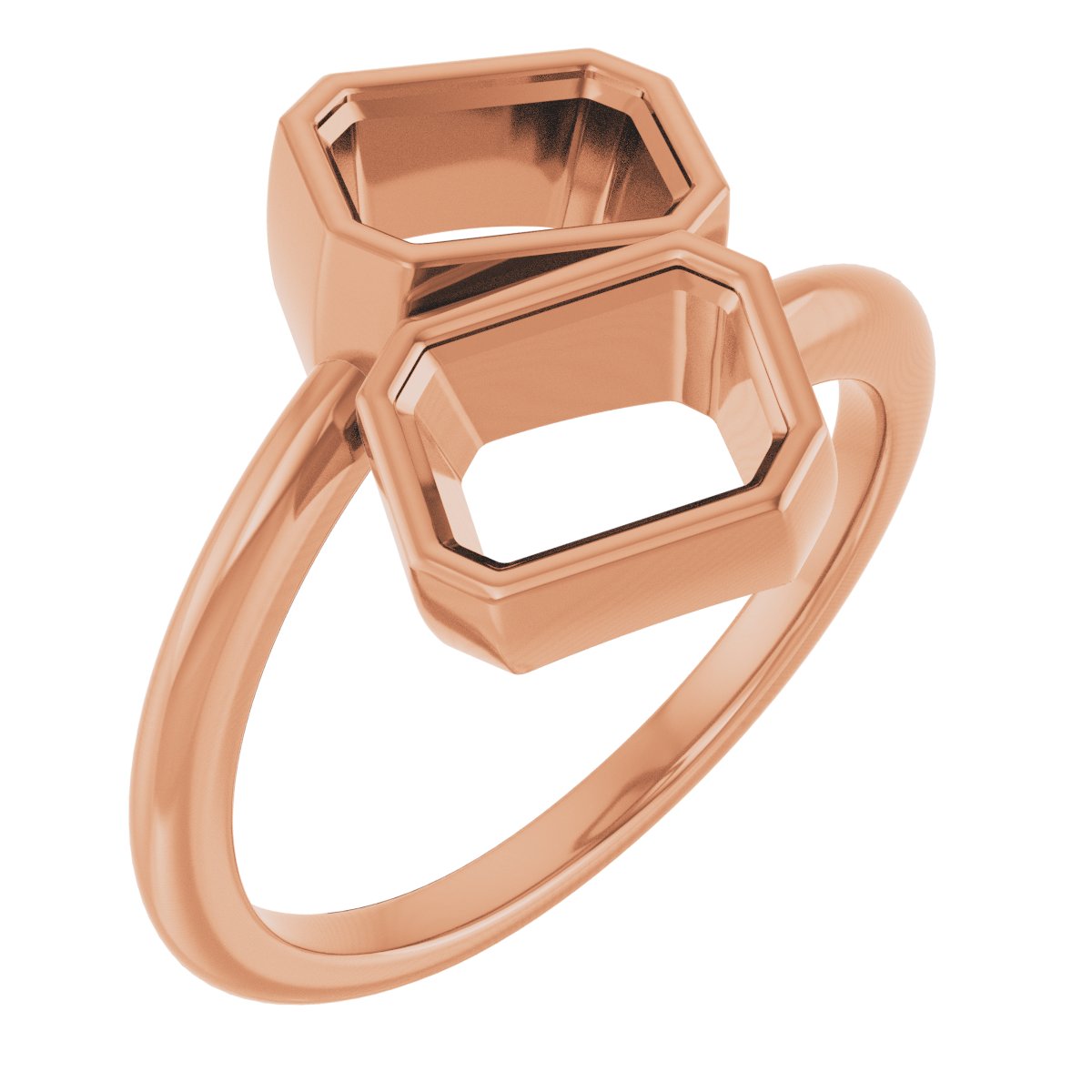 Bezel-Set Two-Stone Engagement Ring