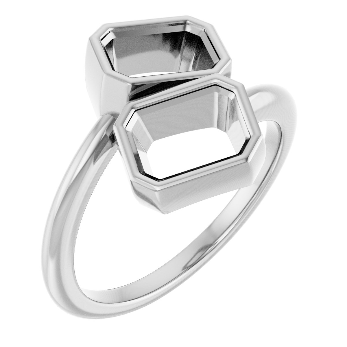 Bezel-Set Two-Stone Engagement Ring