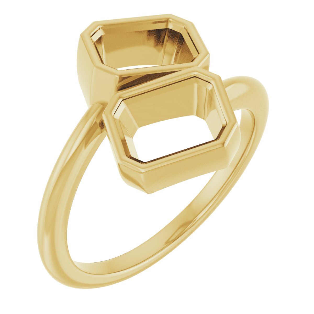 Bezel-Set Two-Stone Engagement Ring
