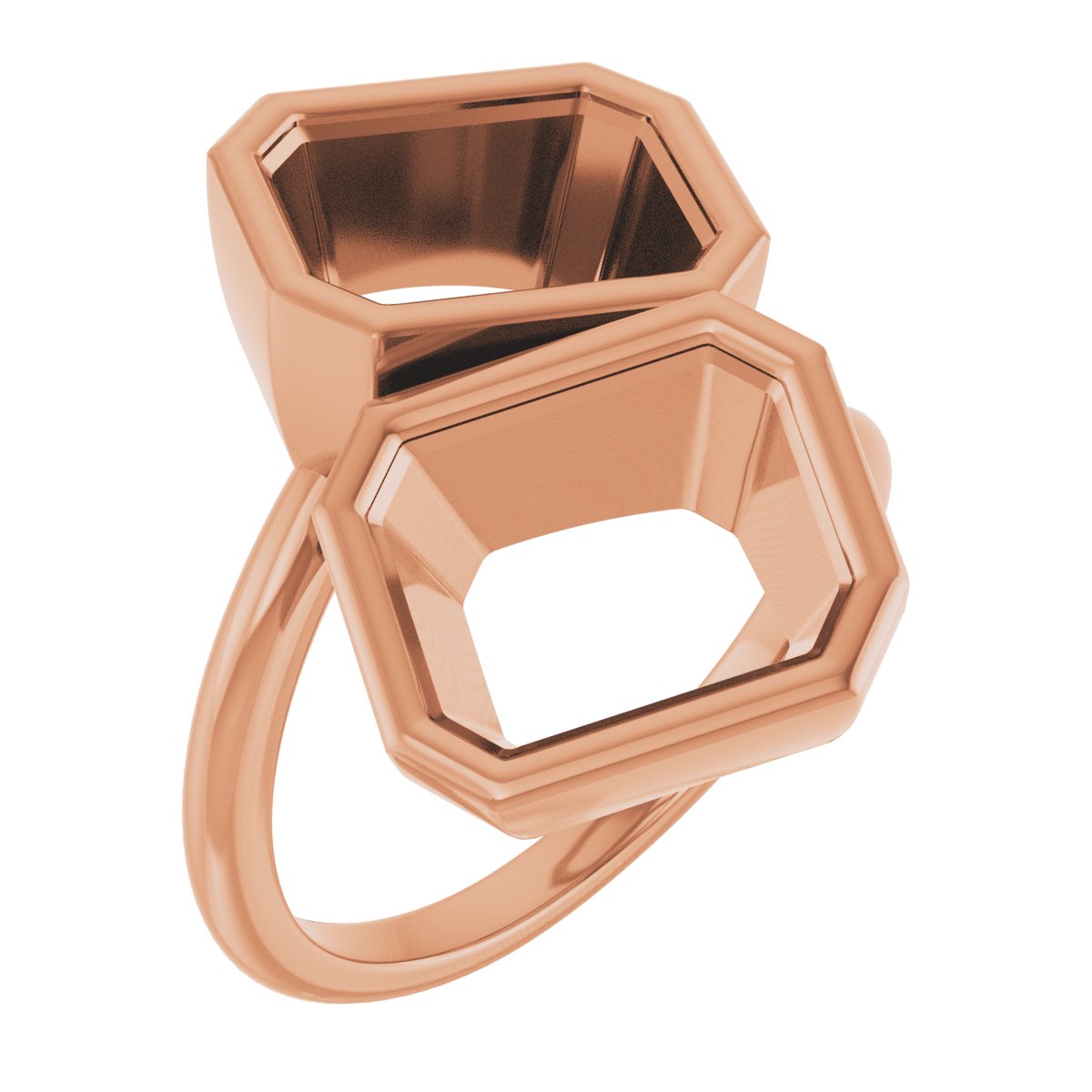 Bezel-Set Two-Stone Engagement Ring