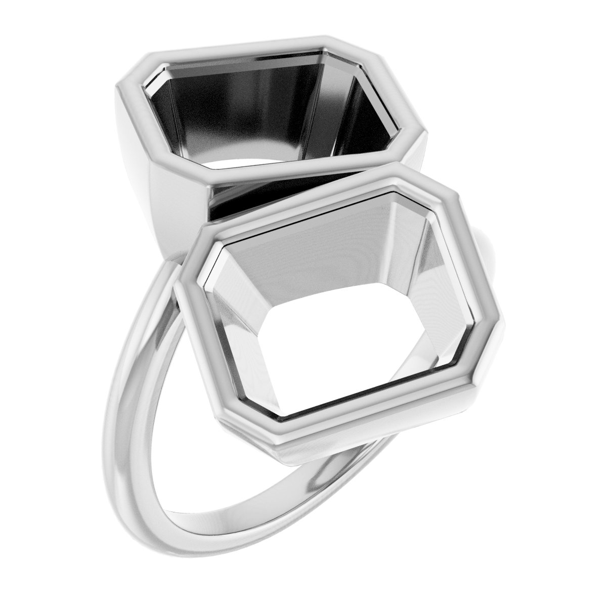 Bezel-Set Two-Stone Engagement Ring