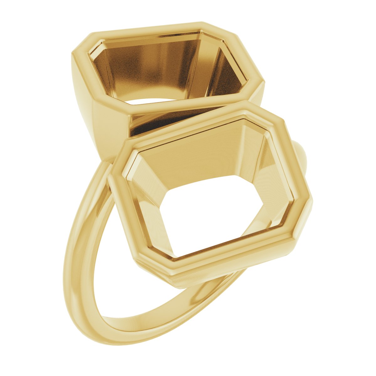 Bezel-Set Two-Stone Engagement Ring