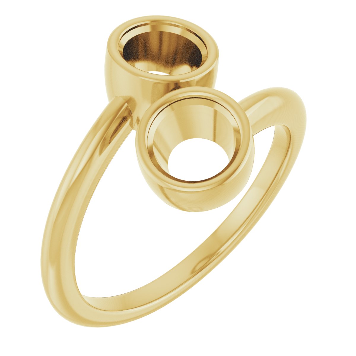 Bezel-Set Two-Stone Engagement Ring
