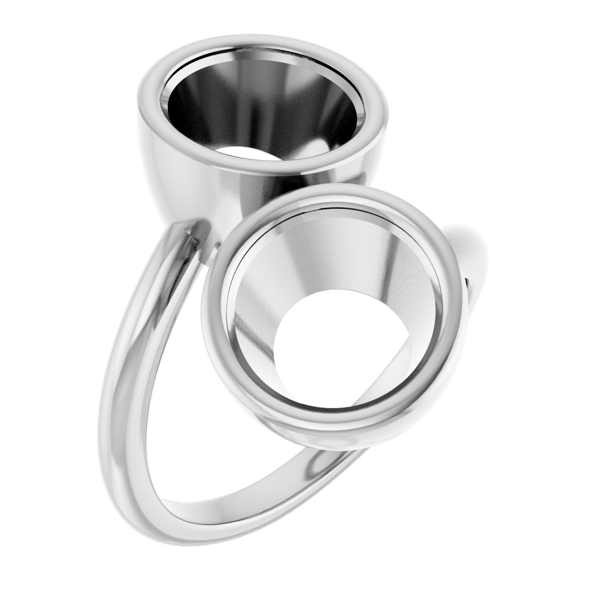 Bezel-Set Two-Stone Engagement Ring