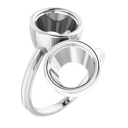 Two-Stone Bezel-Set Engagement Ring