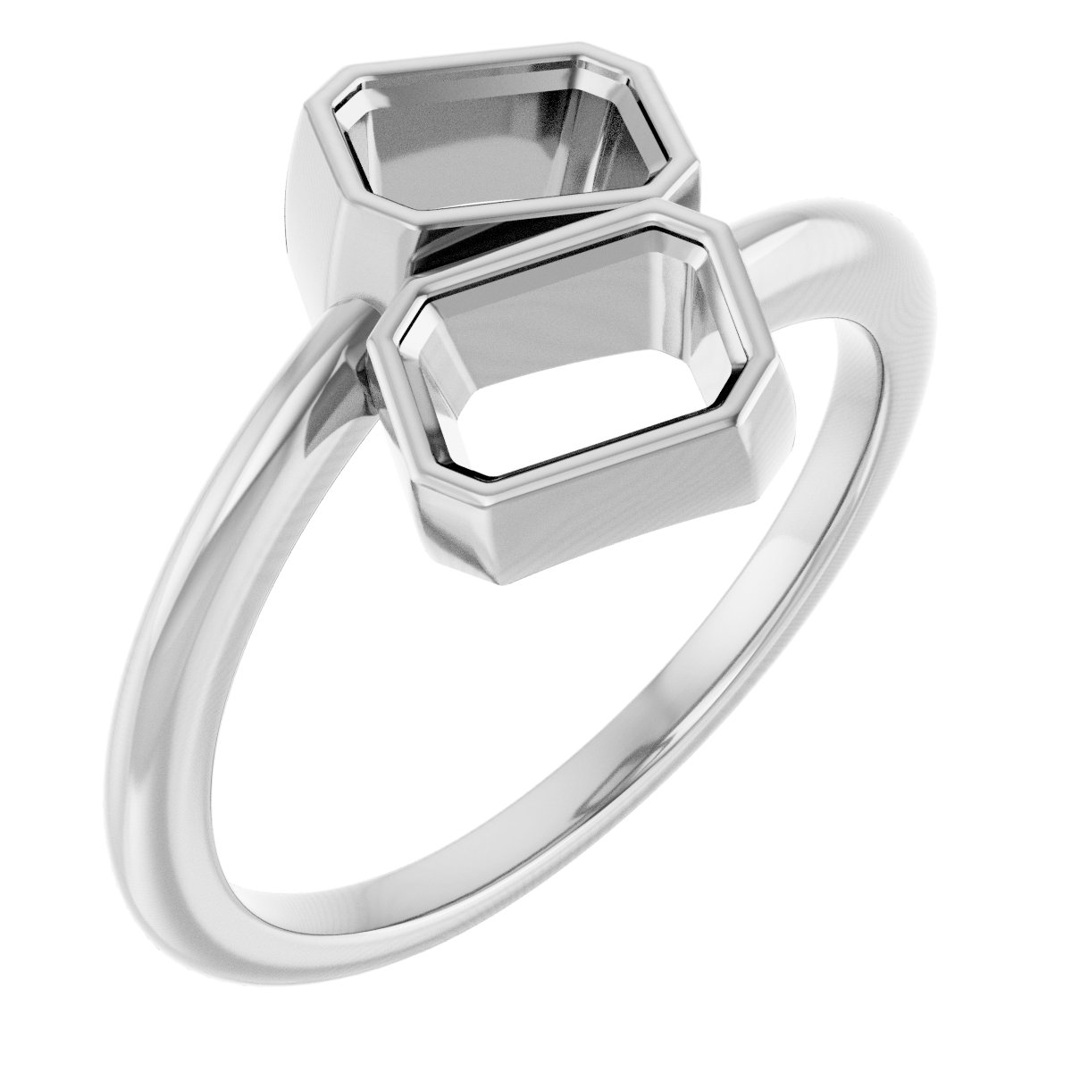 Bezel-Set Two-Stone Engagement Ring