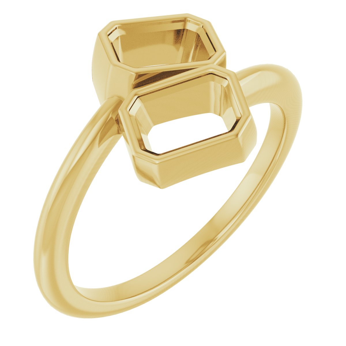 Bezel-Set Two-Stone Engagement Ring