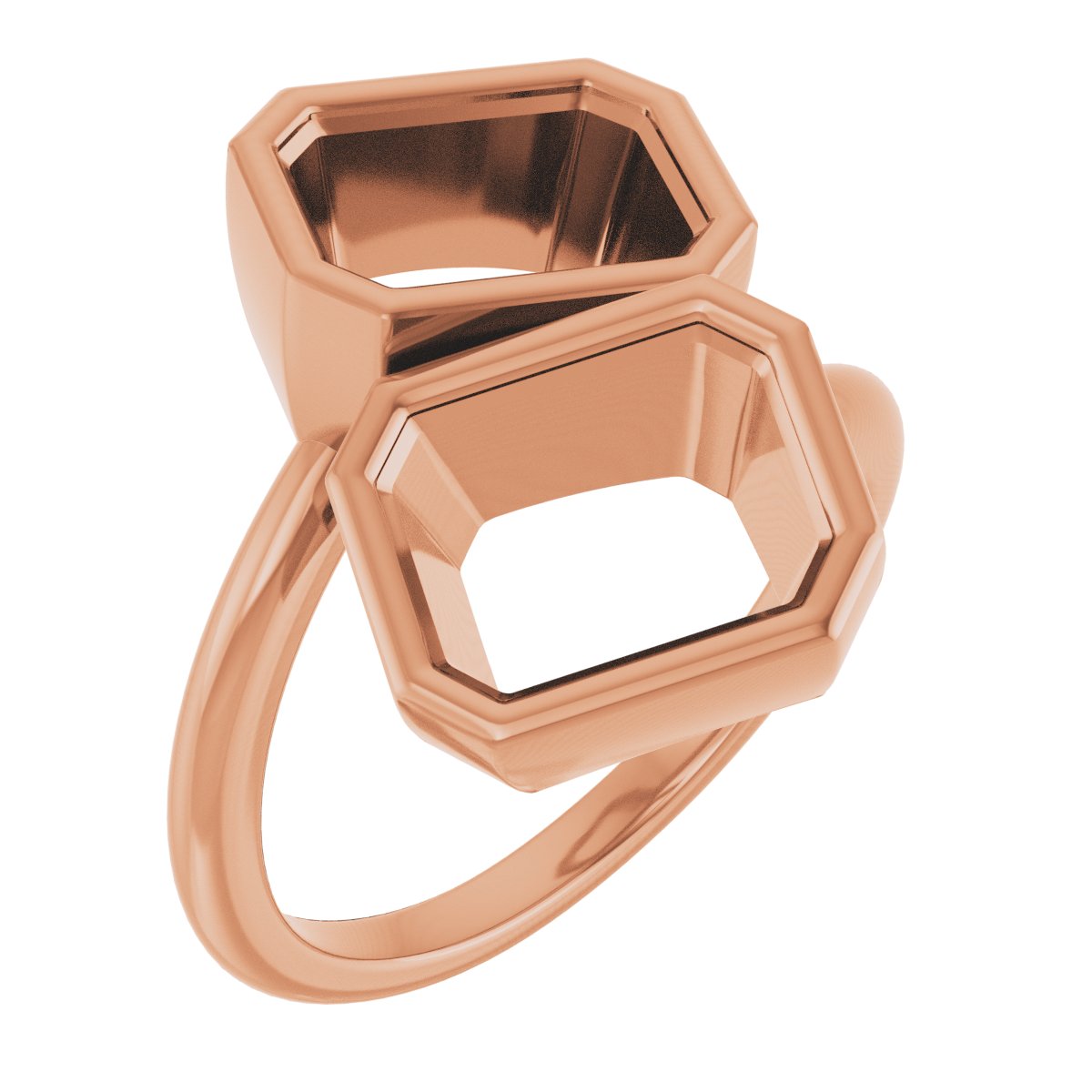 Bezel-Set Two-Stone Engagement Ring