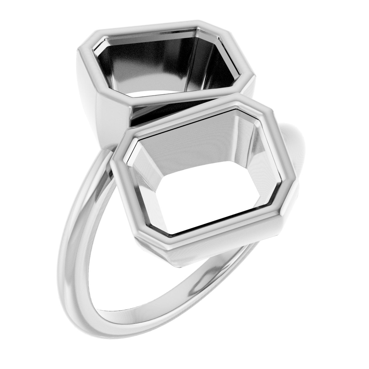 Bezel-Set Two-Stone Engagement Ring