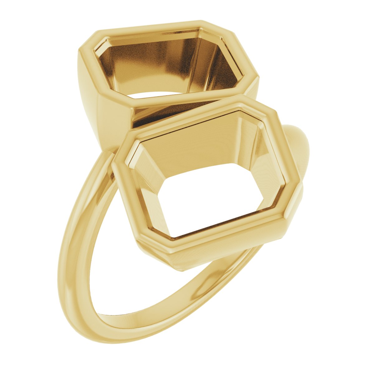 Bezel-Set Two-Stone Engagement Ring