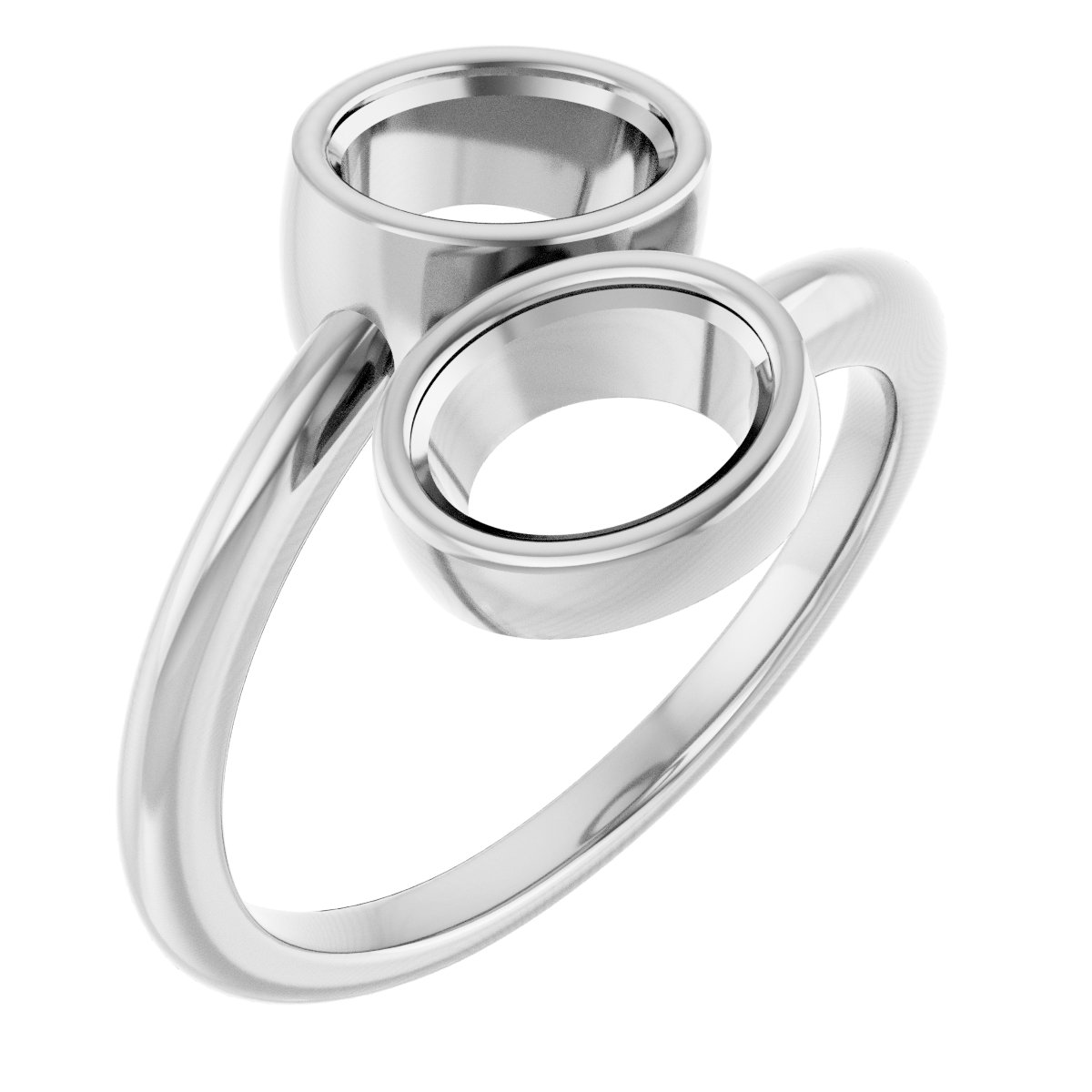 Bezel-Set Two-Stone Engagement Ring