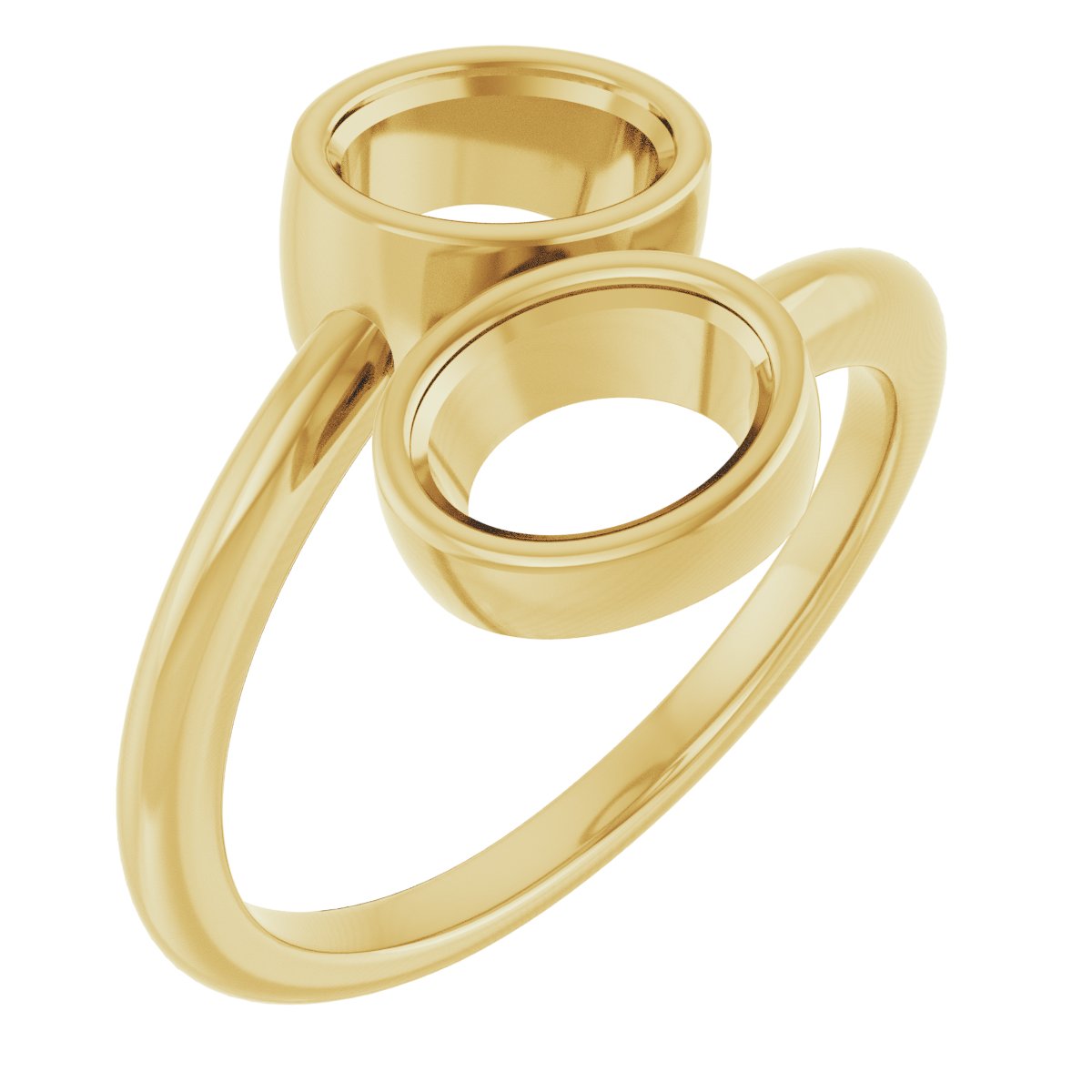 Bezel-Set Two-Stone Engagement Ring