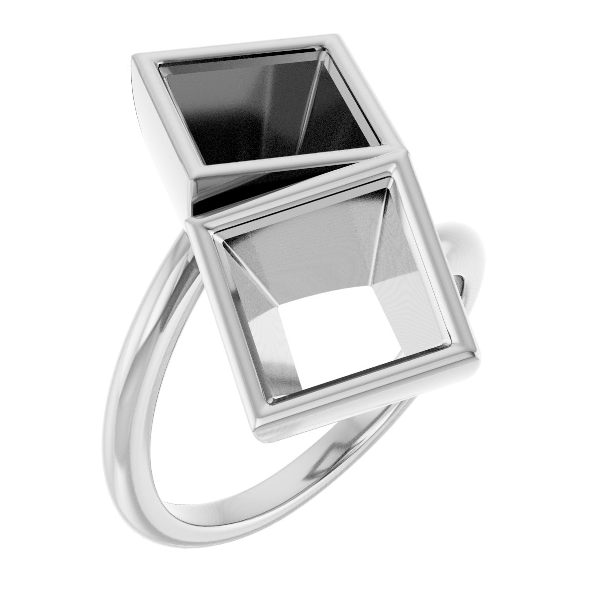 Bezel-Set Two-Stone Engagement Ring