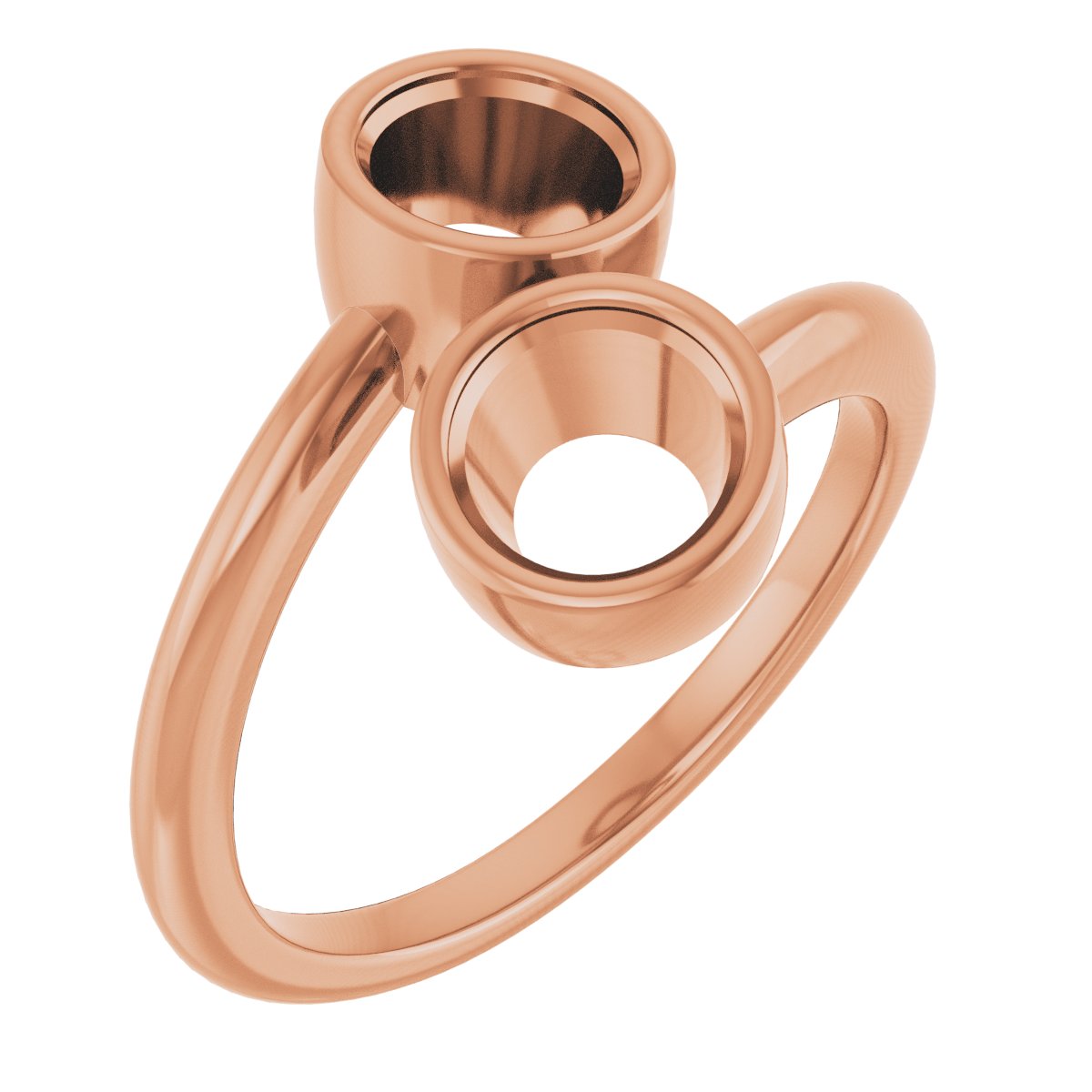 Bezel-Set Two-Stone Engagement Ring