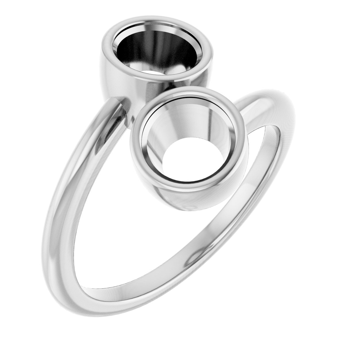 Bezel-Set Two-Stone Engagement Ring