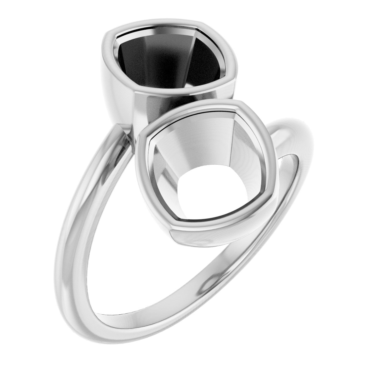 Bezel-Set Two-Stone Engagement Ring