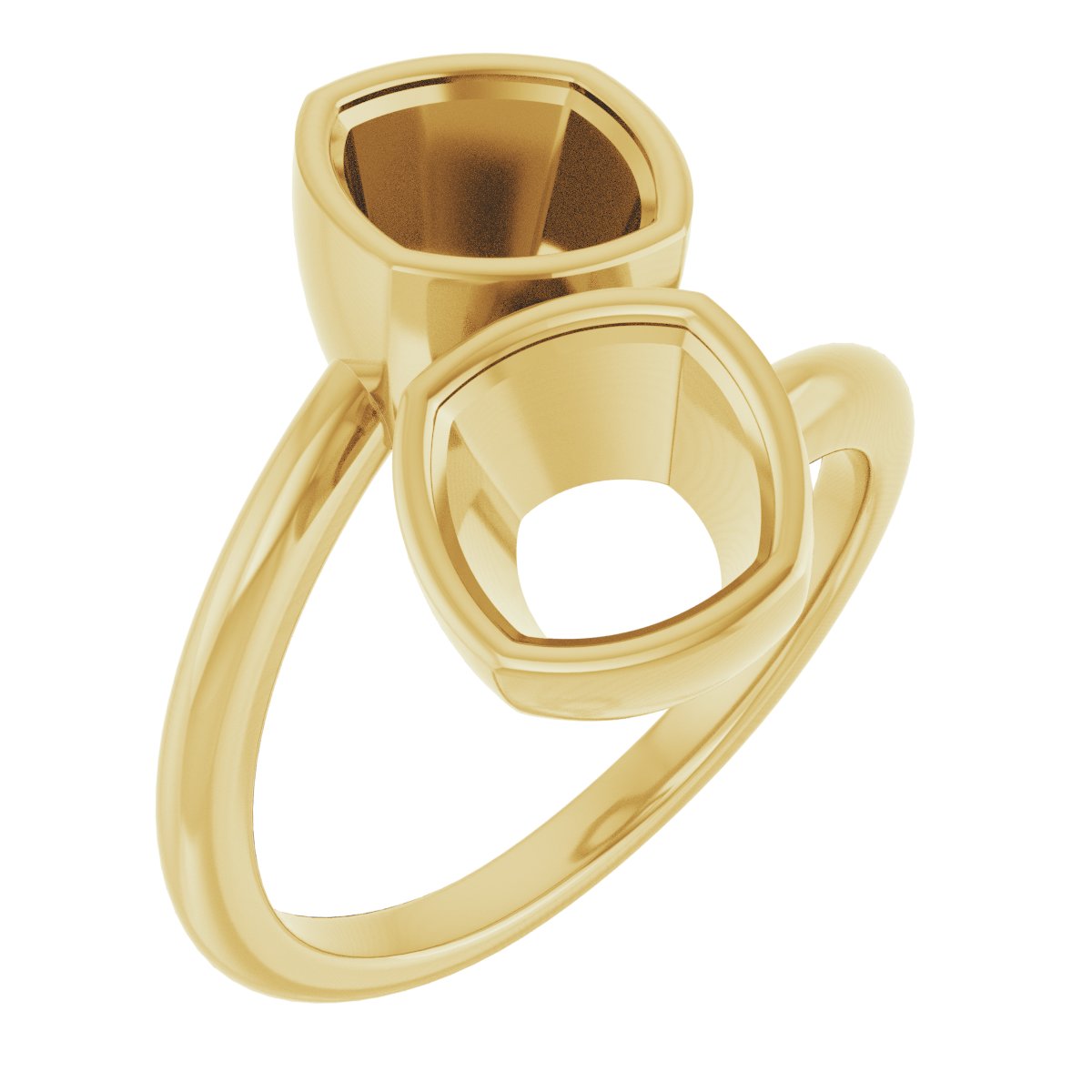 Bezel-Set Two-Stone Engagement Ring