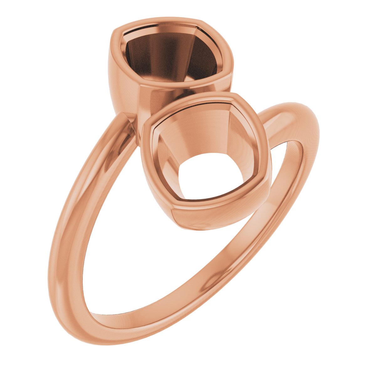 Bezel-Set Two-Stone Engagement Ring