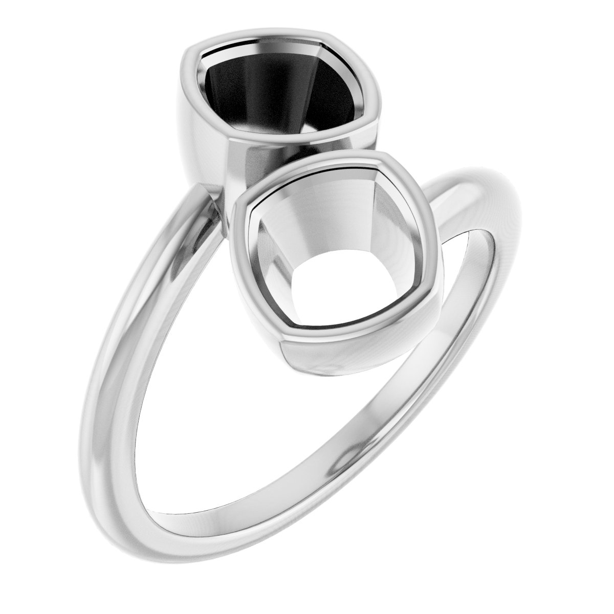 Bezel-Set Two-Stone Engagement Ring