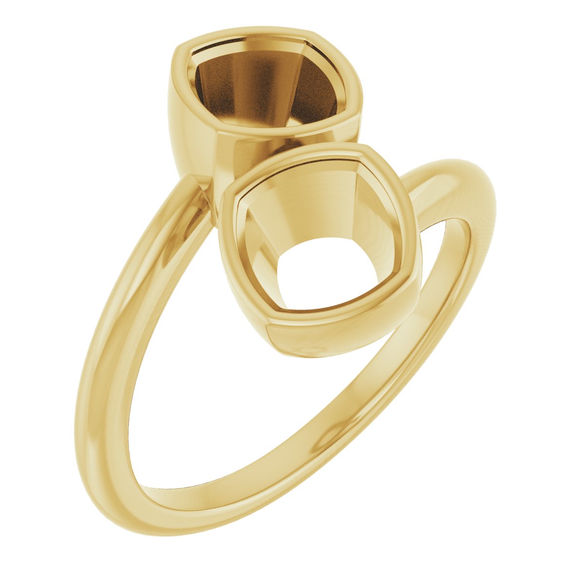 Bezel-Set Two-Stone Engagement Ring
