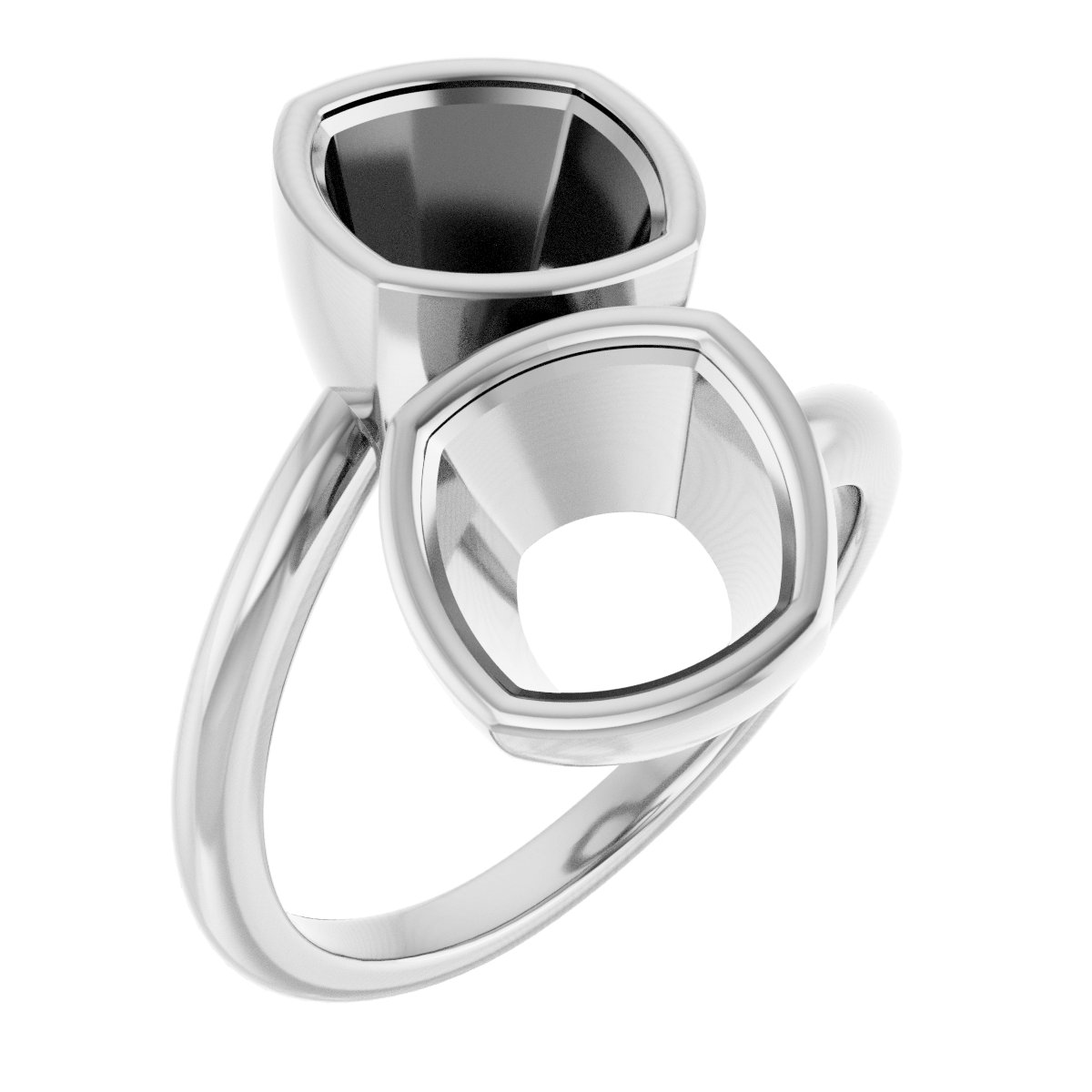 Bezel-Set Two-Stone Engagement Ring