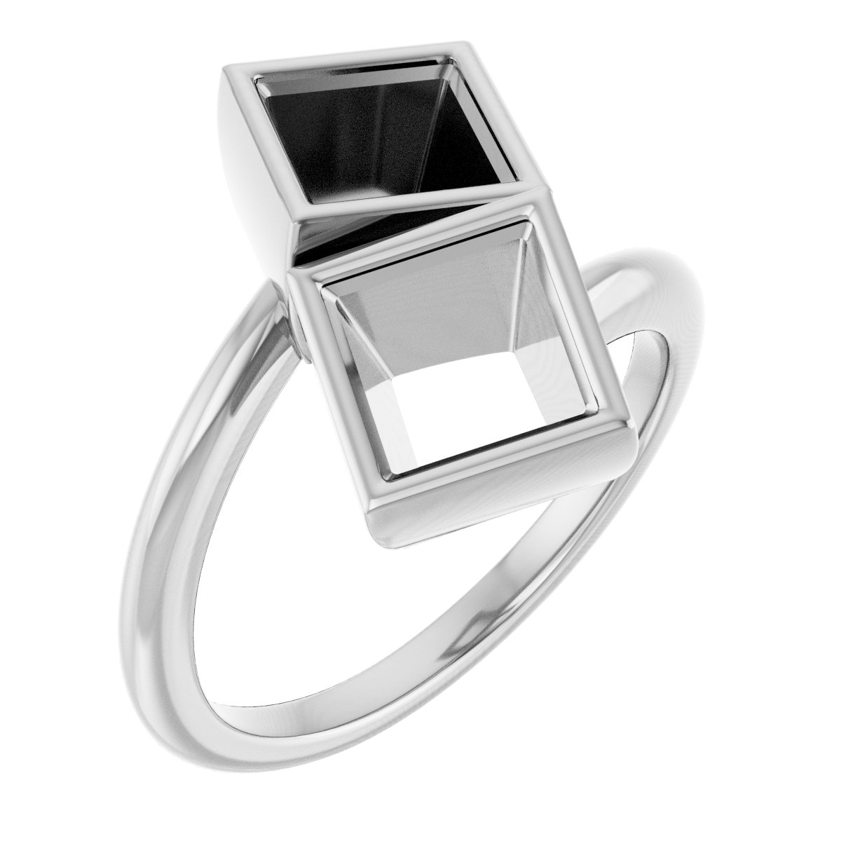 Bezel-Set Two-Stone Engagement Ring