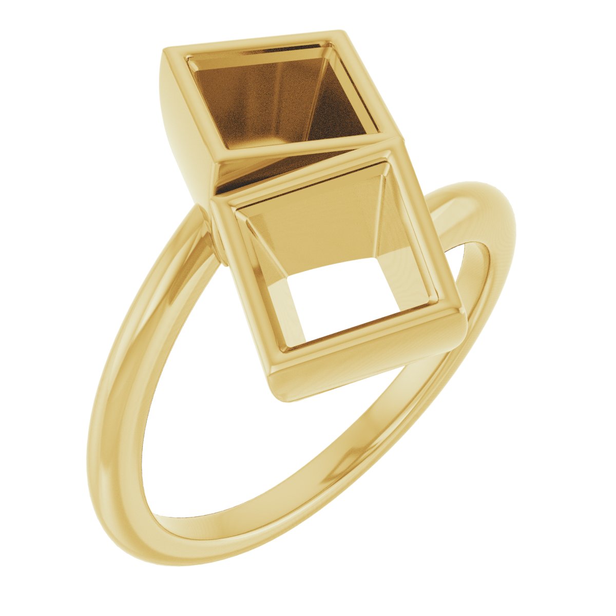 Bezel-Set Two-Stone Engagement Ring