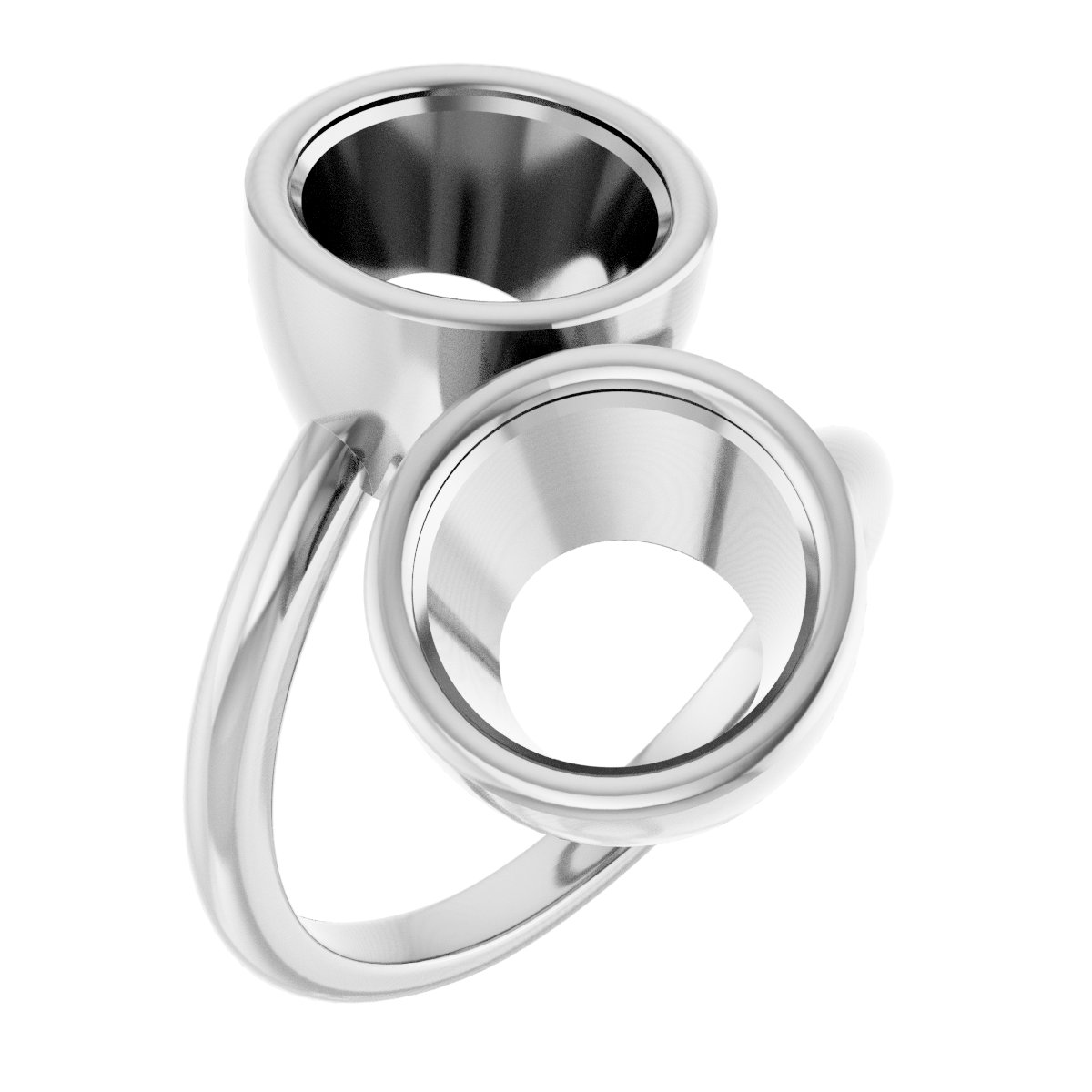 Bezel-Set Two-Stone Engagement Ring