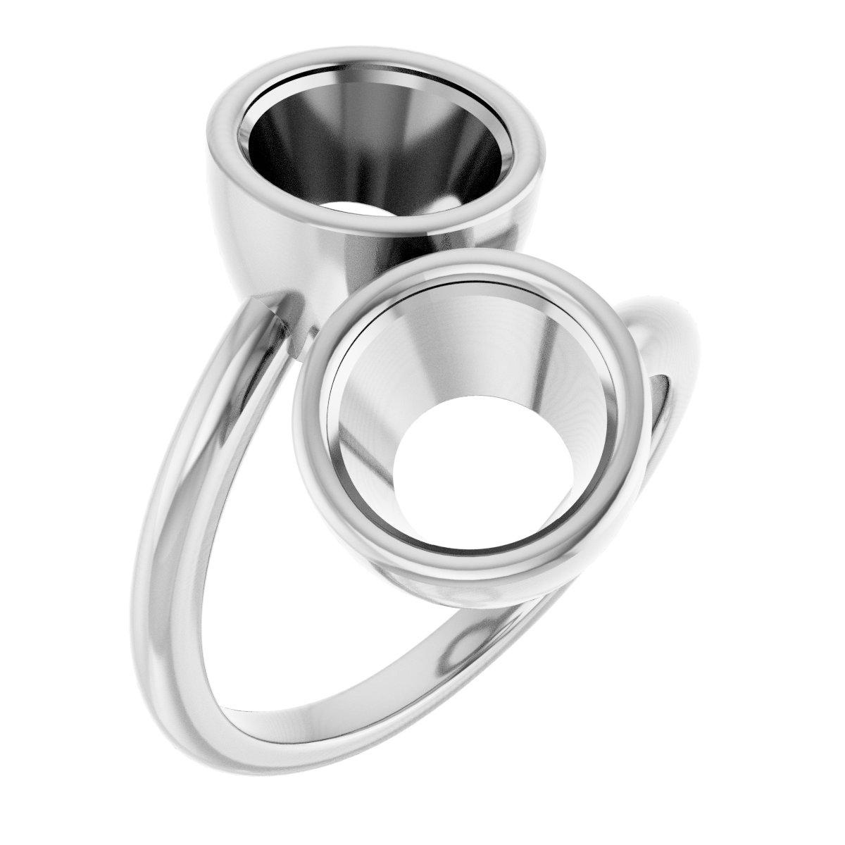 Bezel-Set Two-Stone Engagement Ring