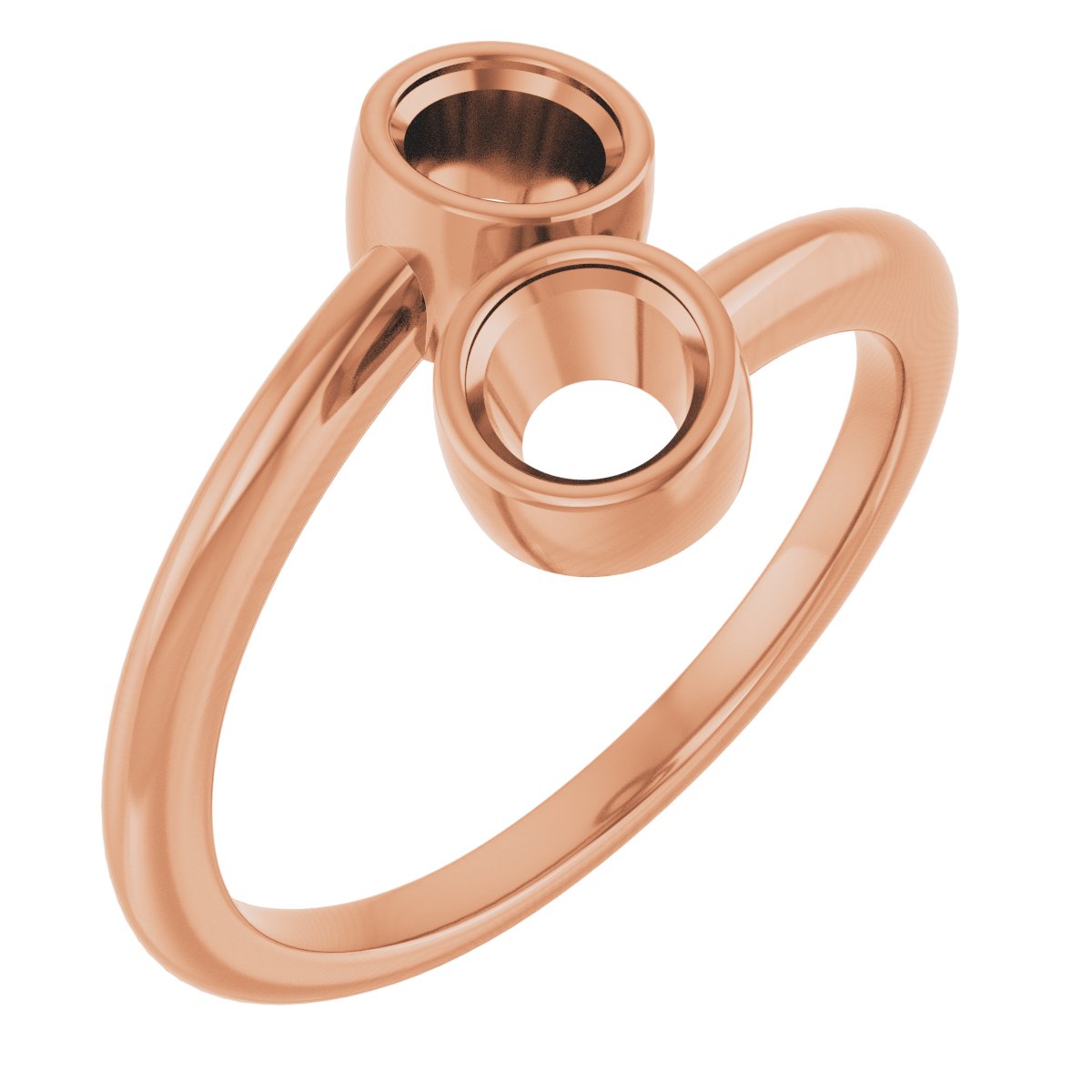 Bezel-Set Two-Stone Engagement Ring