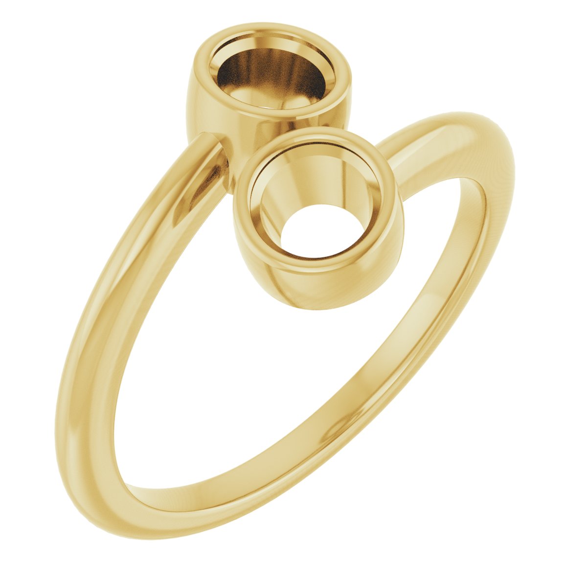 Bezel-Set Two-Stone Engagement Ring