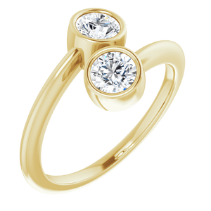 two stone bezel engagement ring