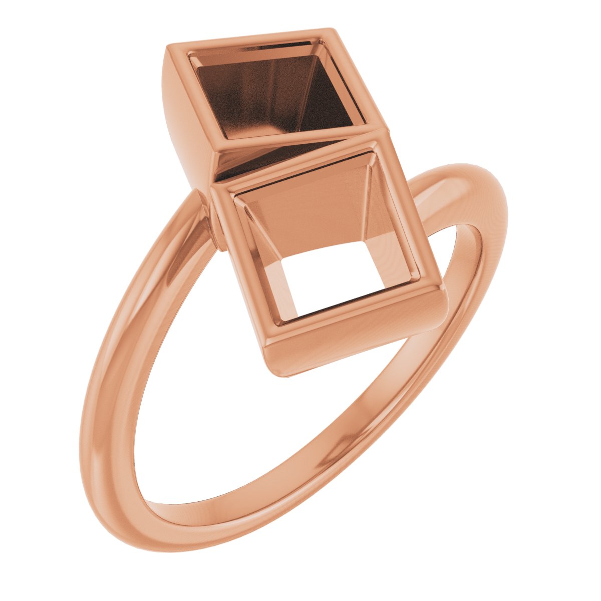 Bezel-Set Two-Stone Engagement Ring