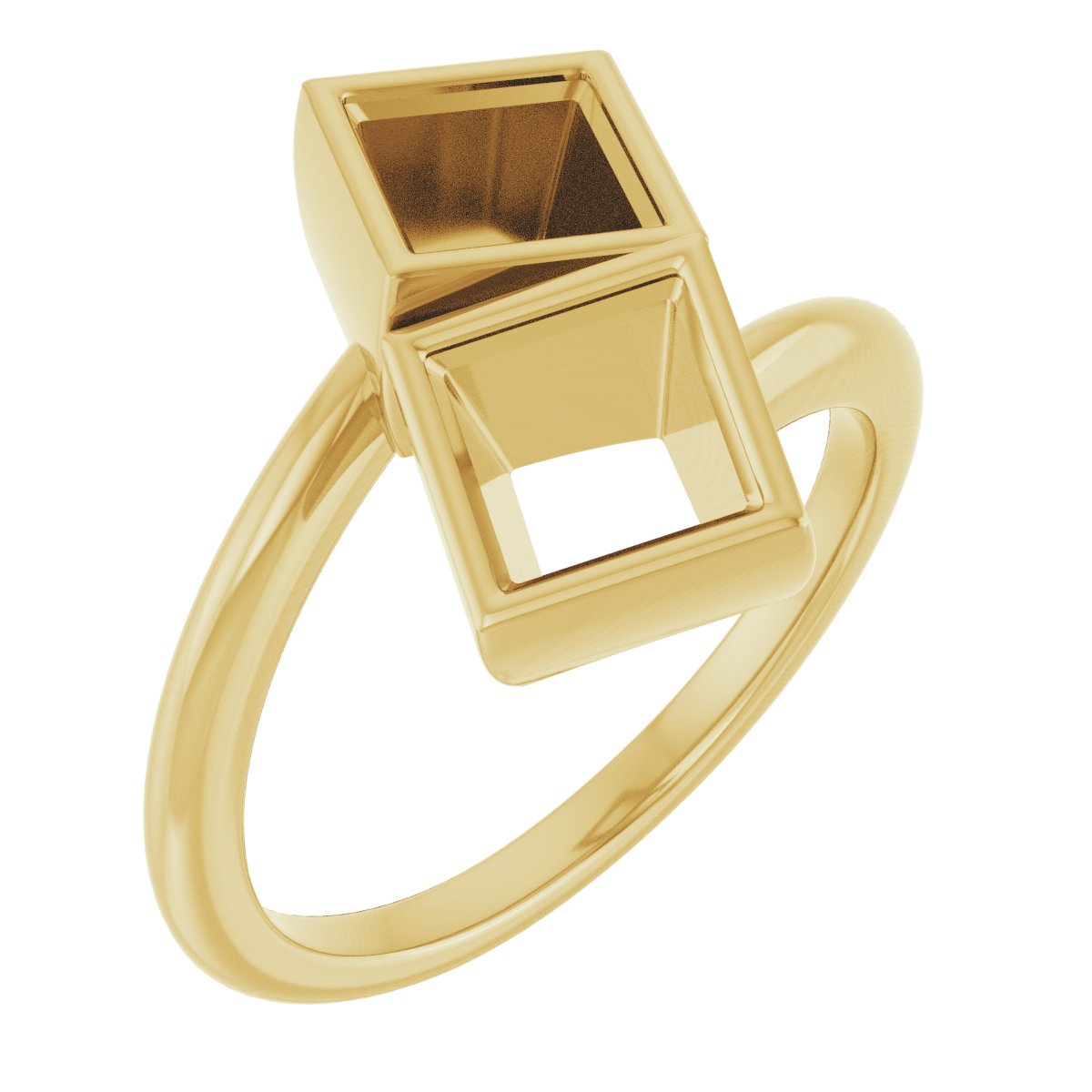 Bezel-Set Two-Stone Engagement Ring