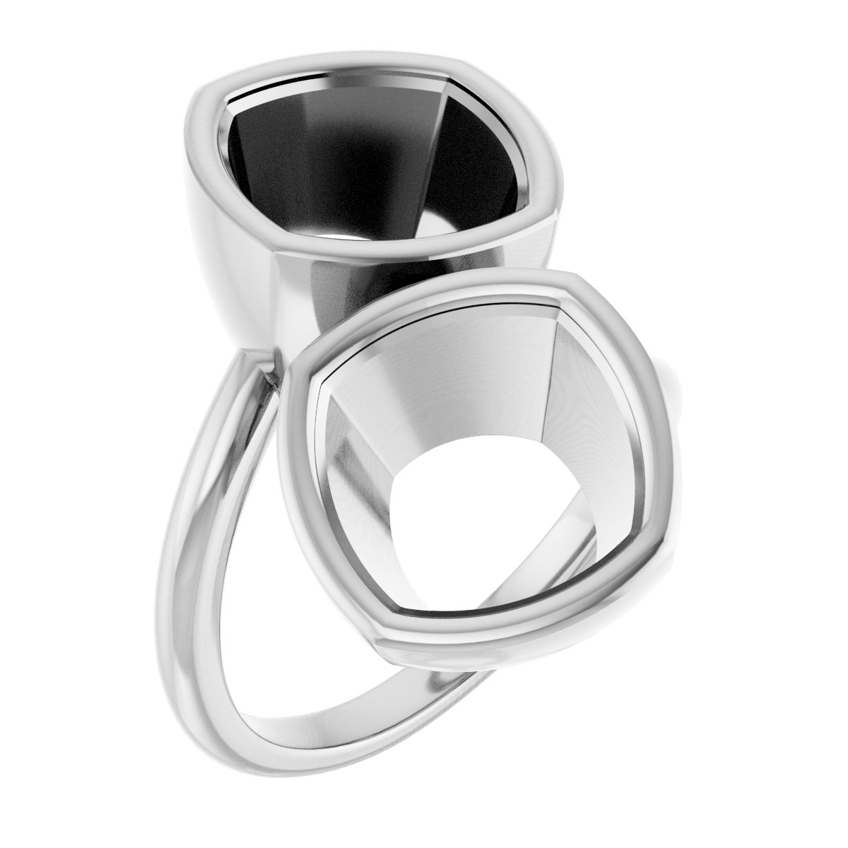 Bezel-Set Two-Stone Engagement Ring