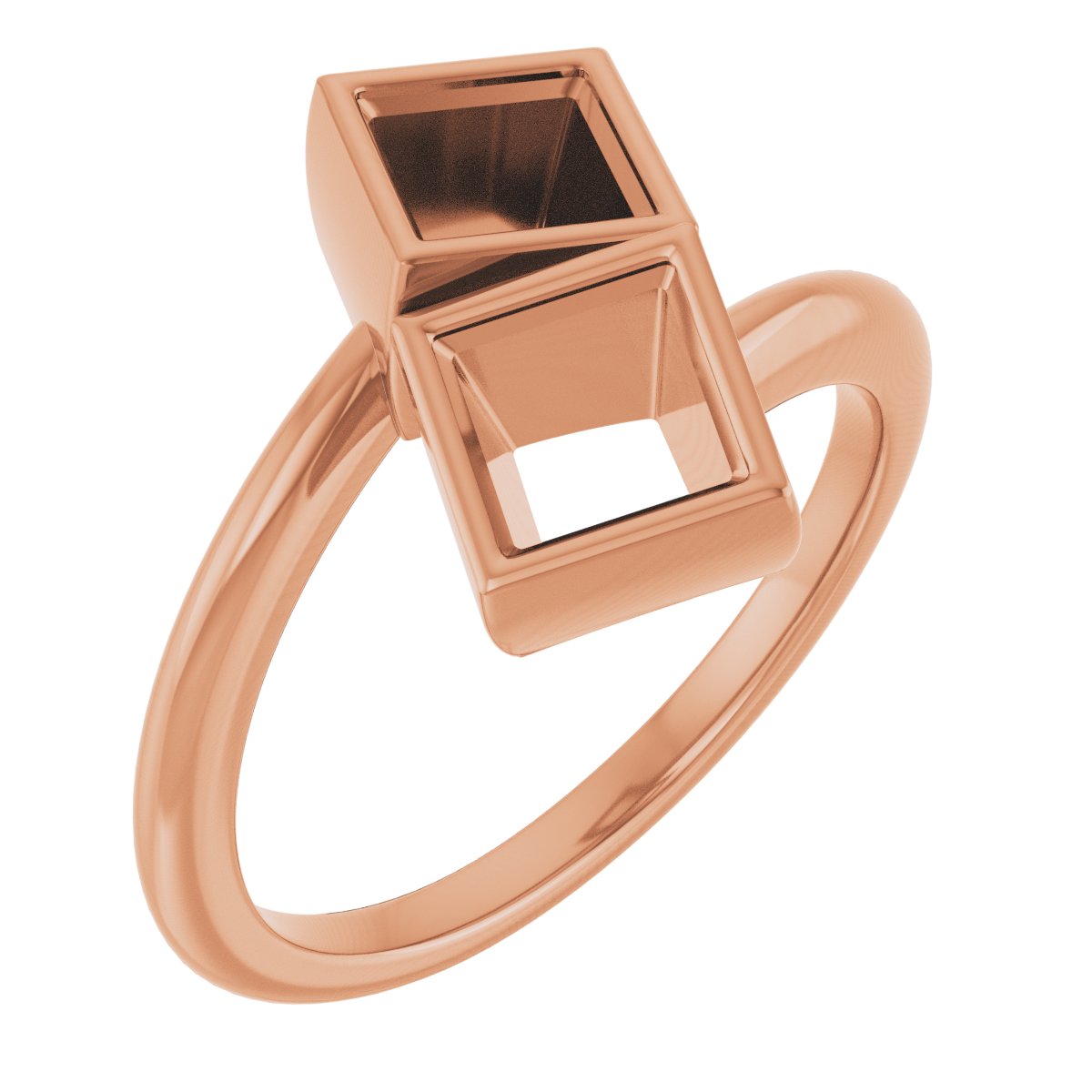 Bezel-Set Two-Stone Engagement Ring