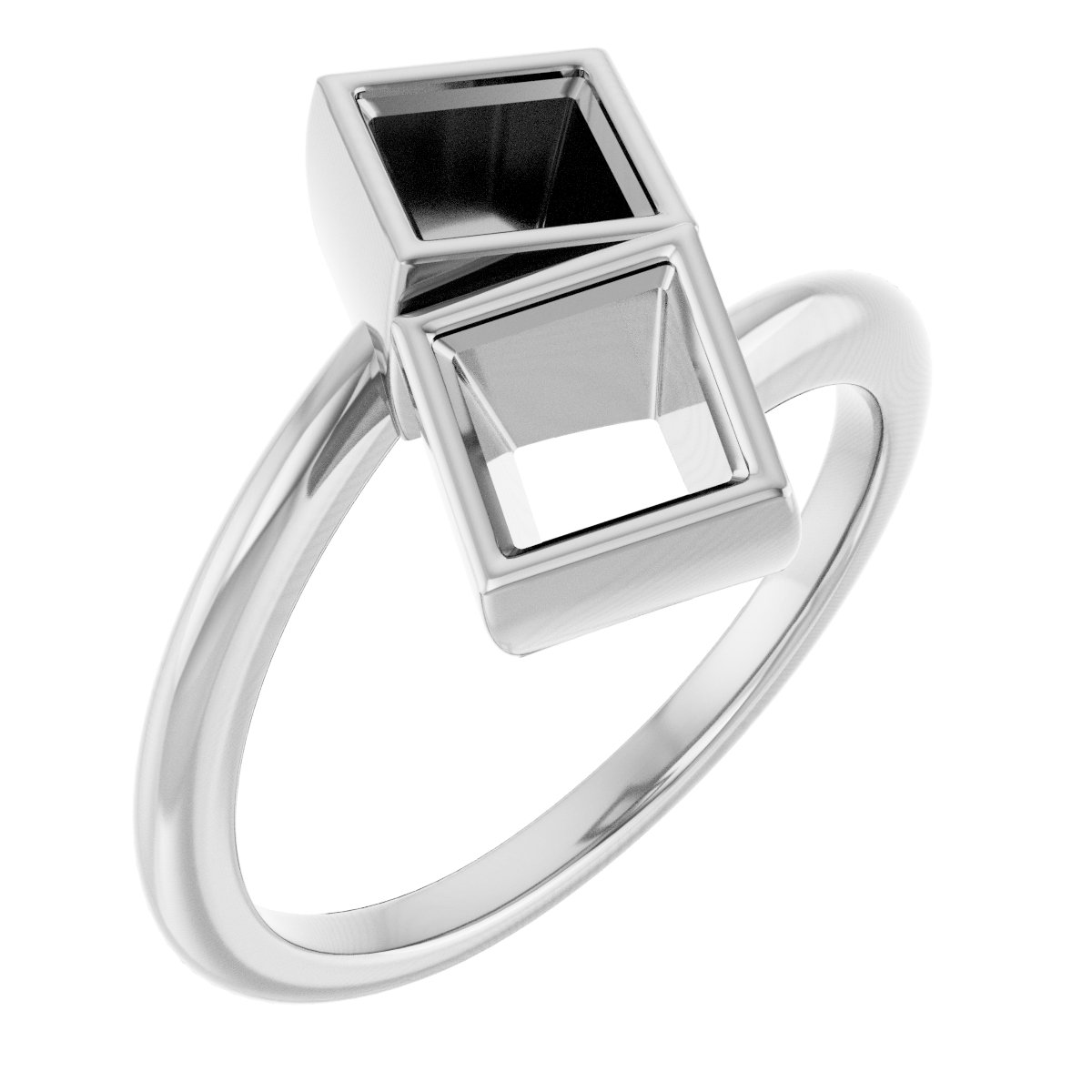 Bezel-Set Two-Stone Engagement Ring
