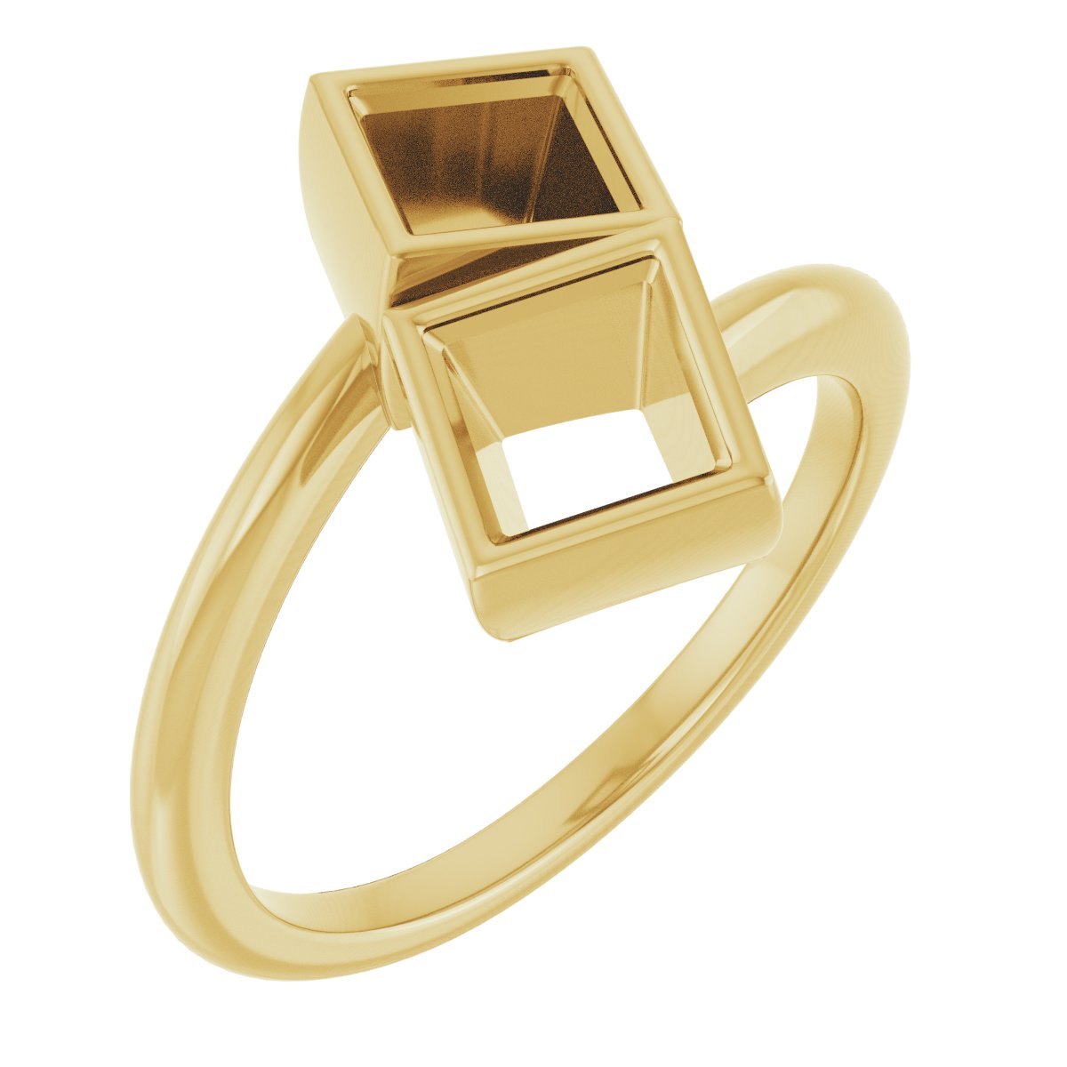 Bezel-Set Two-Stone Engagement Ring