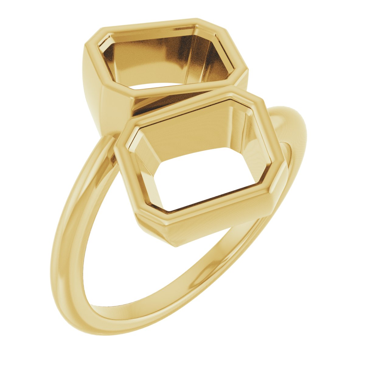 Bezel-Set Two-Stone Engagement Ring