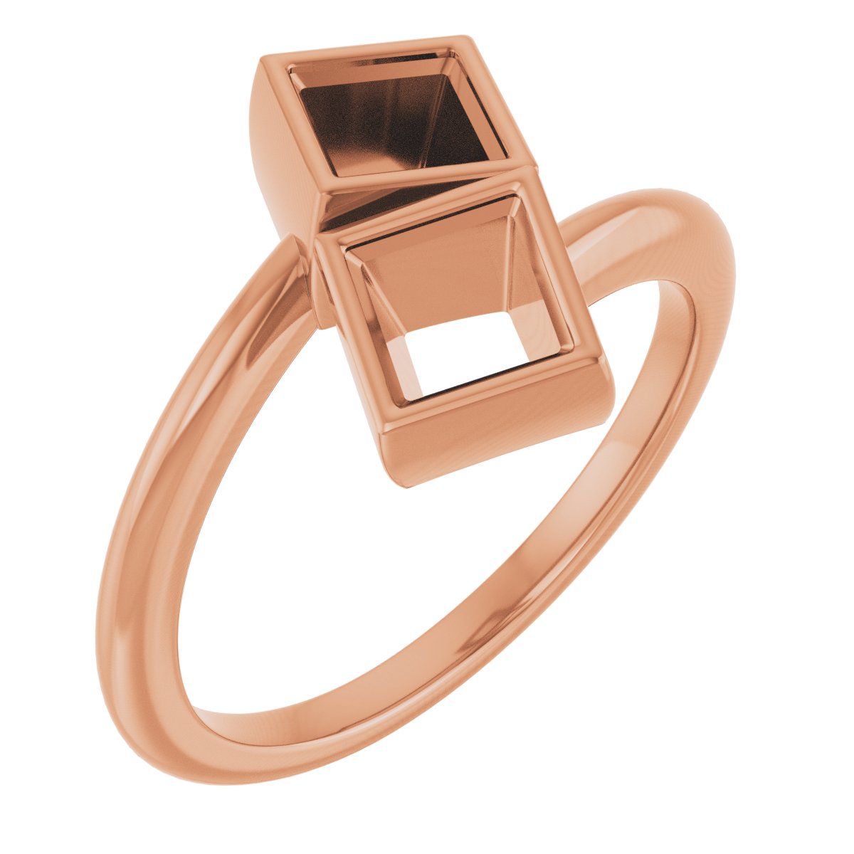 Bezel-Set Two-Stone Engagement Ring