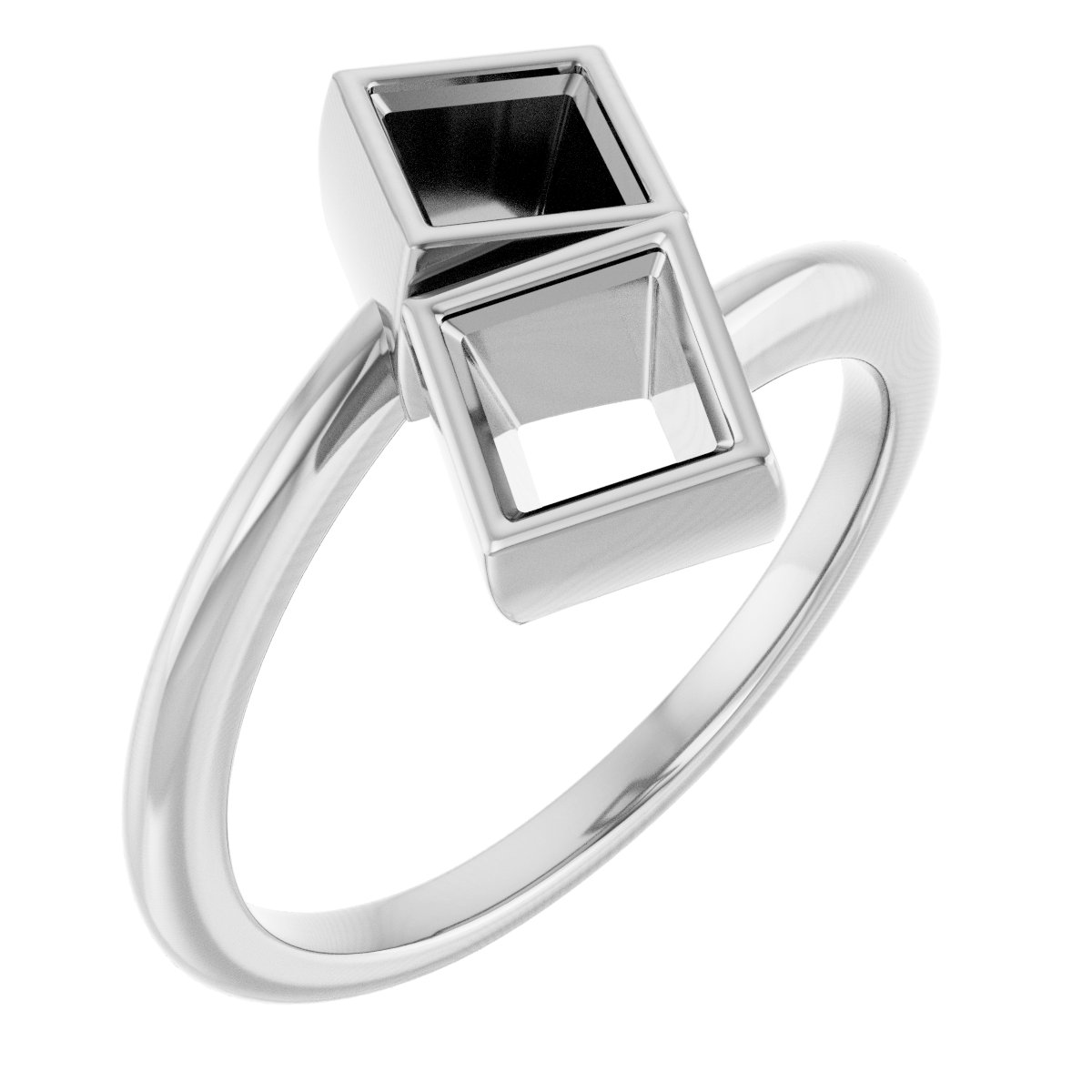 Bezel-Set Two-Stone Engagement Ring
