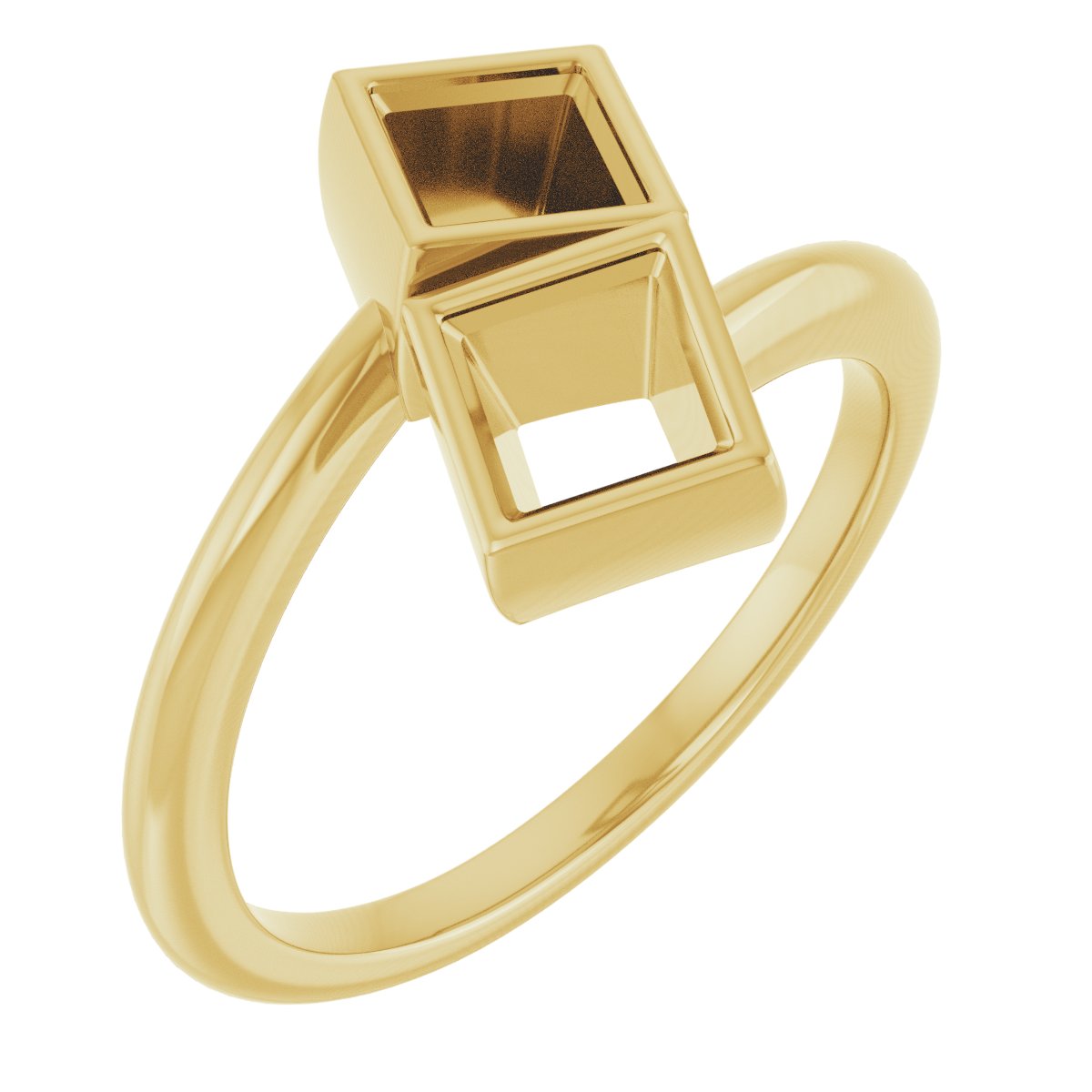 Bezel-Set Two-Stone Engagement Ring