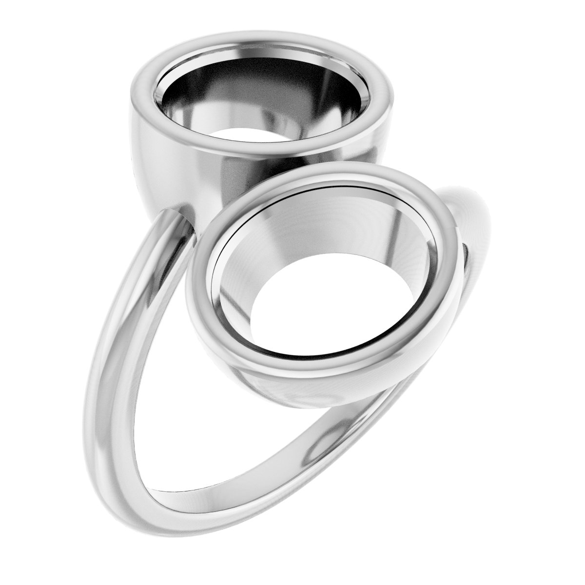 Bezel-Set Two-Stone Engagement Ring