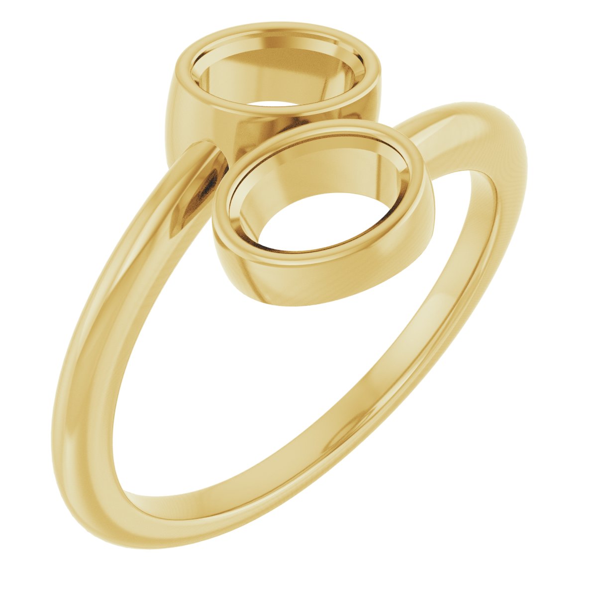 Bezel-Set Two-Stone Engagement Ring