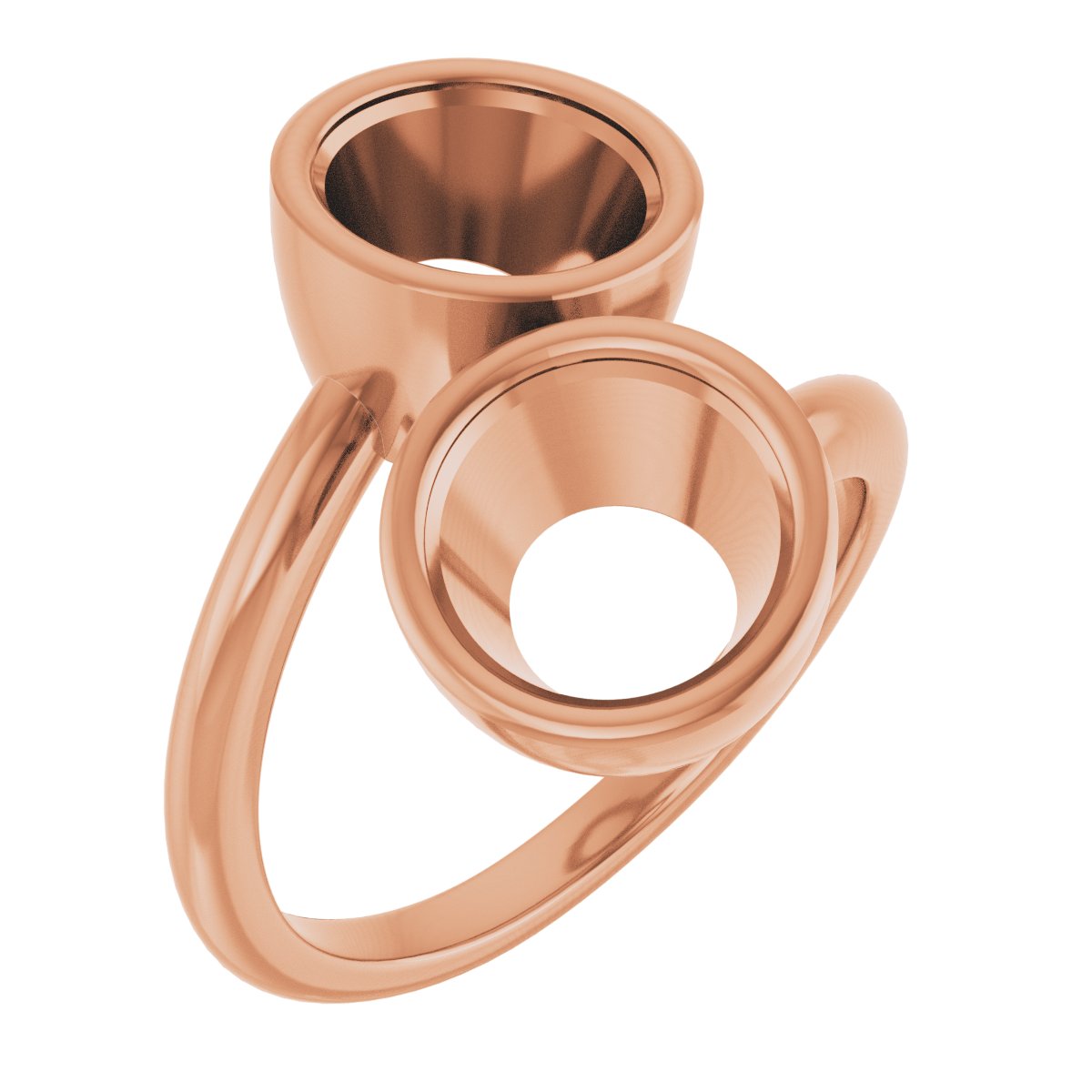 Bezel-Set Two-Stone Engagement Ring