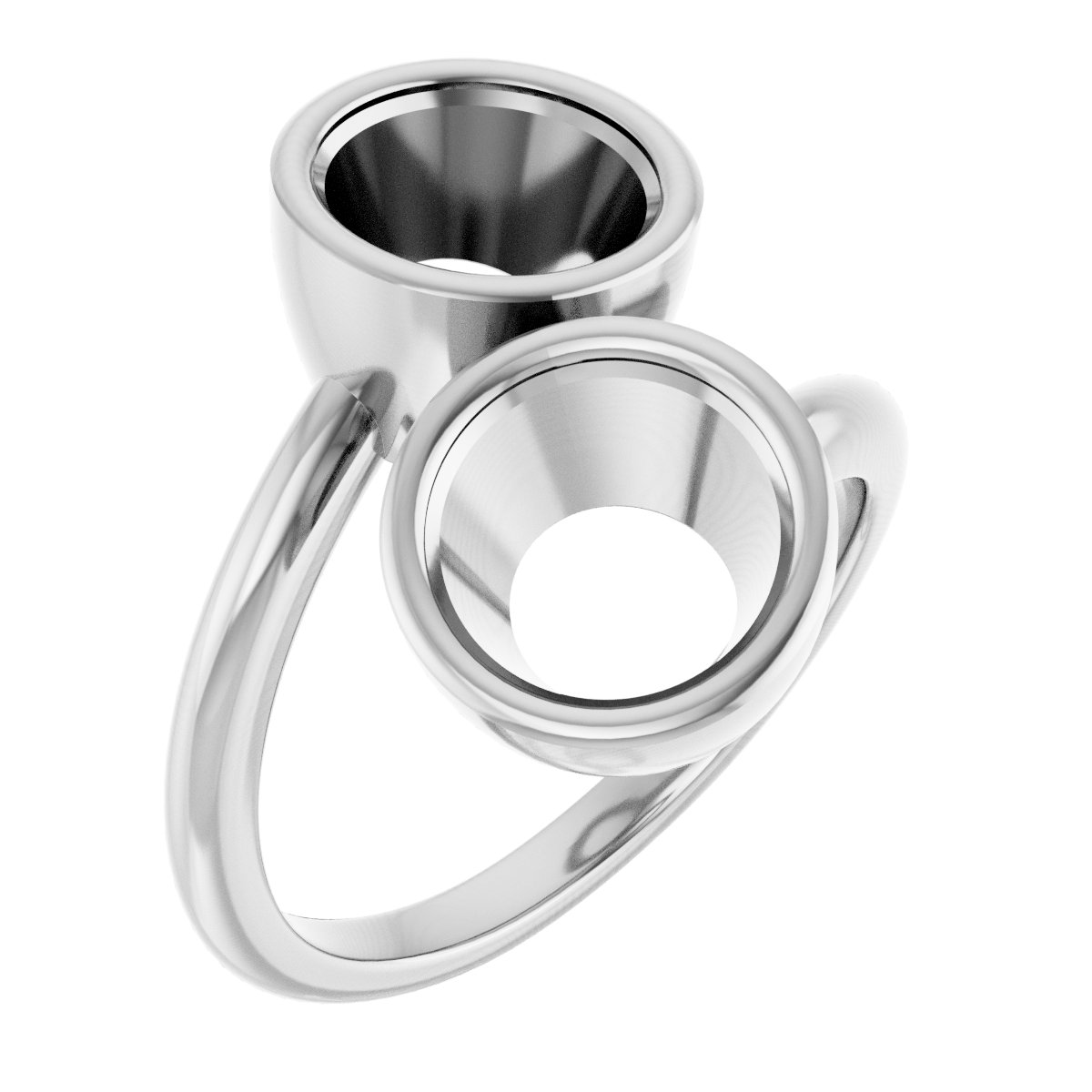 Bezel-Set Two-Stone Engagement Ring