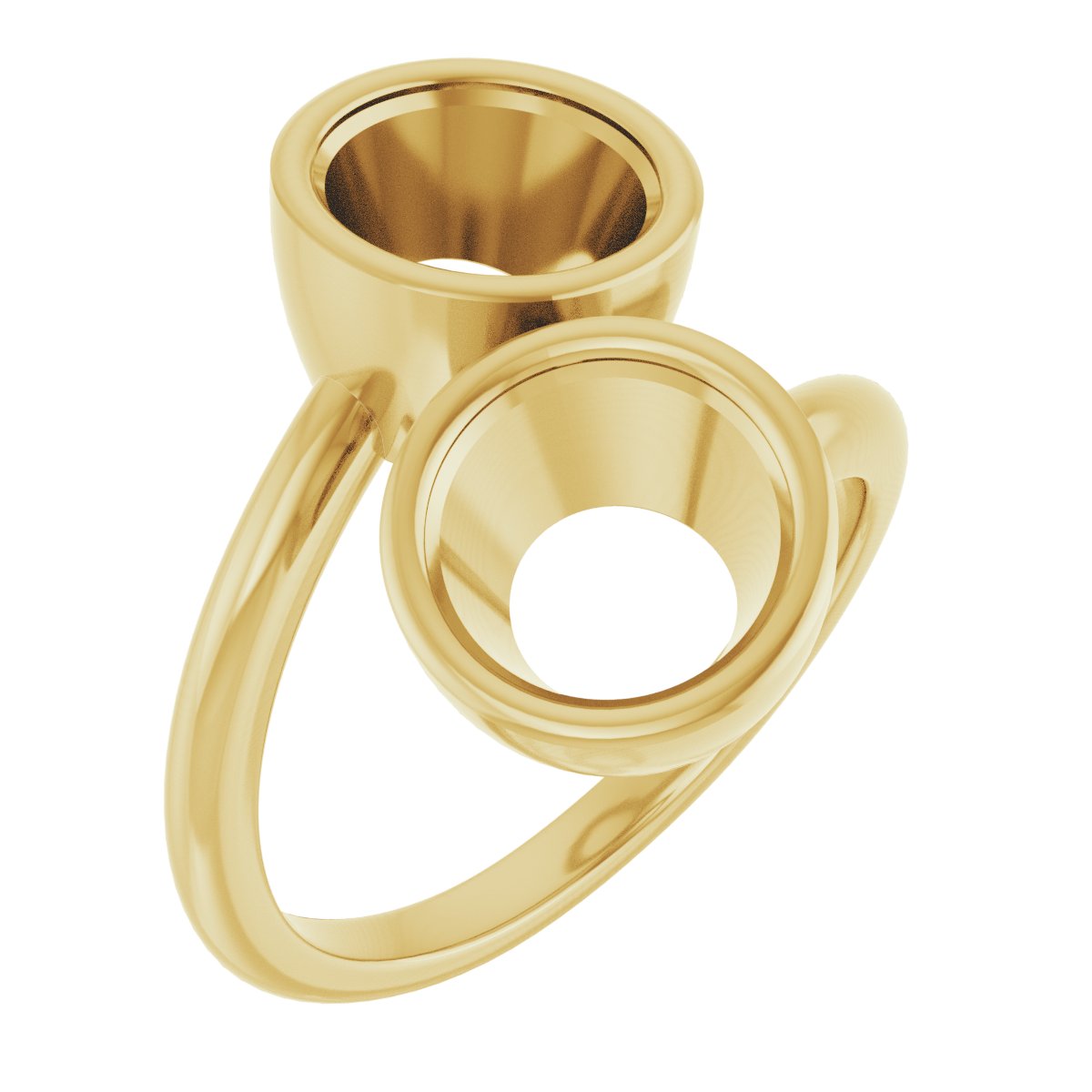 Bezel-Set Two-Stone Engagement Ring