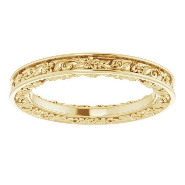 14K Yellow 2.5 mm 2.5 mm Floral Band Size 5