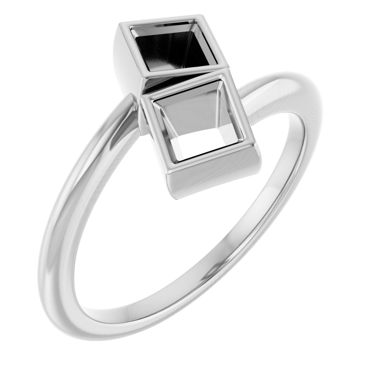 Bezel-Set Two-Stone Engagement Ring